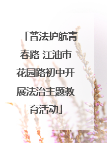 普法护航青春路 江油市花园路初中开展法治主题教育活动
