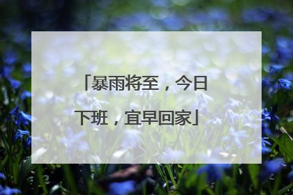 暴雨将至，今日下班，宜早回家