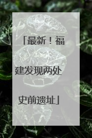 最新！福建发现两处史前遗址