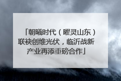 朝曦时代（曜灵山东）联袂创维光伏，临沂战新产业再添重磅合作