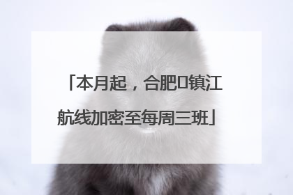 本月起，合肥⇋镇江航线加密至每周三班