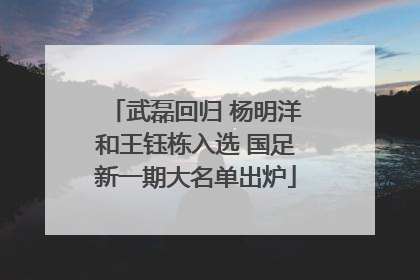 武磊回归 杨明洋和王钰栋入选 国足新一期大名单出炉