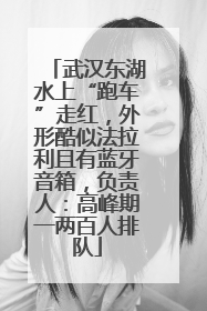 武汉东湖水上“跑车”走红，外形酷似法拉利且有蓝牙音箱，负责人：高峰期一两百人排队