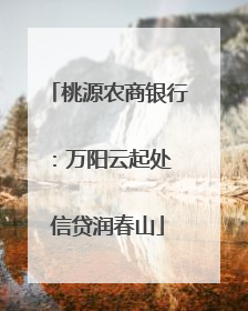 桃源农商银行：万阳云起处 信贷润春山