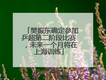 樊振东确定参加乒超第二阶段比赛，未来一个月将在上海训练