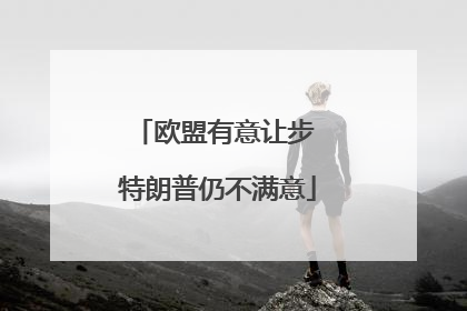 欧盟有意让步 特朗普仍不满意