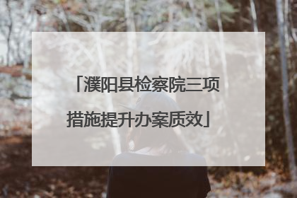 濮阳县检察院三项措施提升办案质效