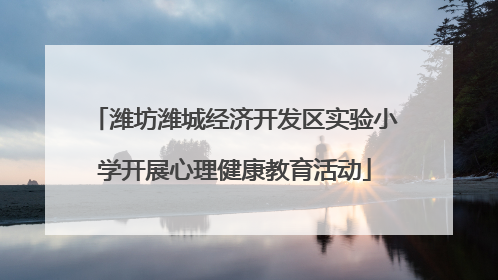 潍坊潍城经济开发区实验小学开展心理健康教育活动