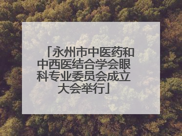 永州市中医药和中西医结合学会眼科专业委员会成立大会举行