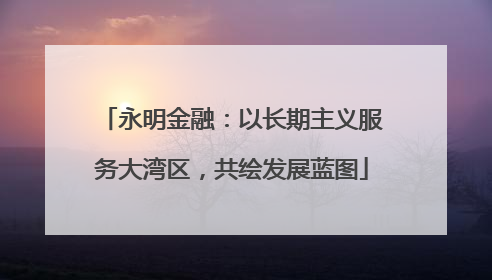 永明金融：以长期主义服务大湾区，共绘发展蓝图