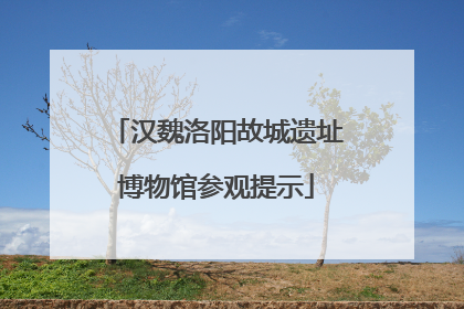 汉魏洛阳故城遗址博物馆参观提示