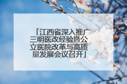 江西省深入推广三明医改经验暨公立医院改革与高质量发展会议召开
