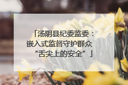 汤阴县纪委监委：嵌入式监督守护群众“舌尖上的安全”