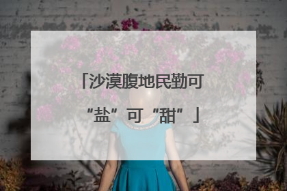 沙漠腹地民勤可“盐”可“甜”