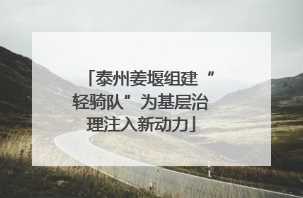泰州姜堰组建“轻骑队”为基层治理注入新动力
