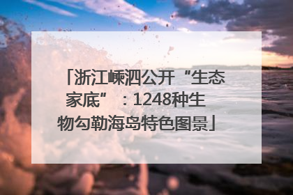 浙江嵊泗公开“生态家底”：1248种生物勾勒海岛特色图景