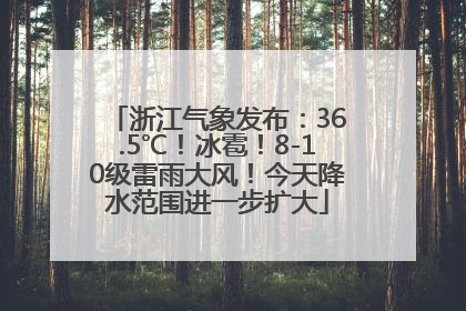 浙江气象发布：36.5℃！冰雹！8-10级雷雨大风！今天降水范围进一步扩大