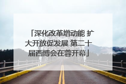 深化改革增动能 扩大开放促发展 第二十届西博会在蓉开幕