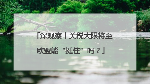 深观察丨关税大限将至欧盟能“挺住”吗？