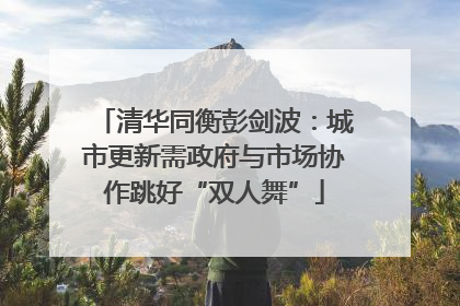 清华同衡彭剑波：城市更新需政府与市场协作跳好“双人舞”