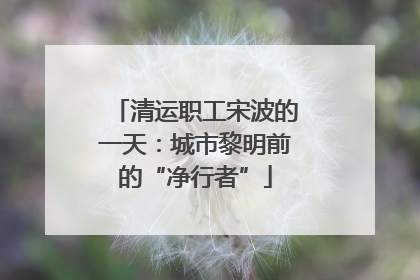 清运职工宋波的一天：城市黎明前的“净行者”