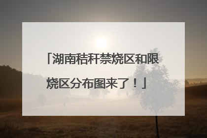 湖南秸秆禁烧区和限烧区分布图来了！