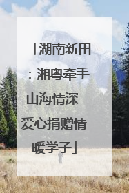 湖南新田：湘粤牵手山海情深 爱心捐赠情暖学子