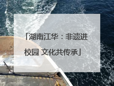 湖南江华：非遗进校园 文化共传承