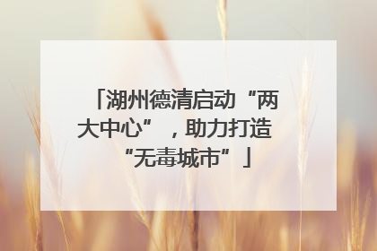 湖州德清启动“两大中心”，助力打造“无毒城市”