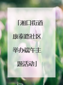 湘口街道康泰路社区举办端午主题活动