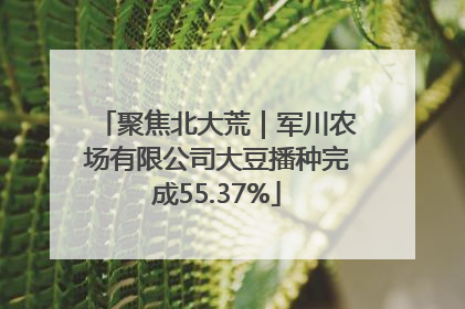 聚焦北大荒｜军川农场有限公司大豆播种完成55.37%