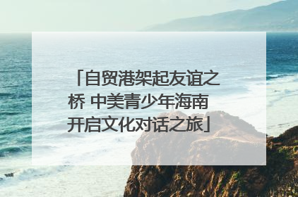 自贸港架起友谊之桥 中美青少年海南开启文化对话之旅