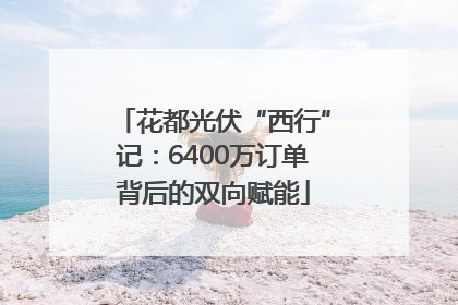花都光伏“西行”记：6400万订单背后的双向赋能