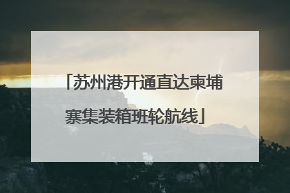 苏州港开通直达柬埔寨集装箱班轮航线
