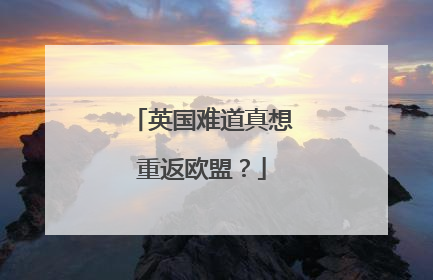 英国难道真想重返欧盟？