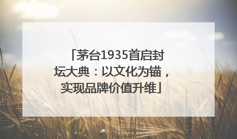 茅台1935首启封坛大典：以文化为锚，实现品牌价值升维