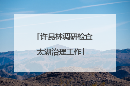 许昆林调研检查太湖治理工作
