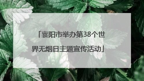 襄阳市举办第38个世界无烟日主题宣传活动