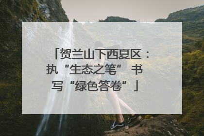 贺兰山下西夏区：执“生态之笔” 书写“绿色答卷”