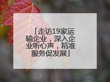 走访19家运输企业，深入企业听心声，精准服务促发展