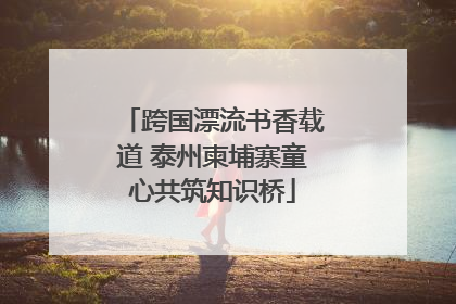 跨国漂流书香载道 泰州柬埔寨童心共筑知识桥