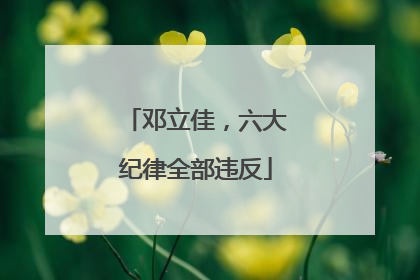 邓立佳，六大纪律全部违反
