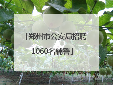 郑州市公安局招聘1060名辅警