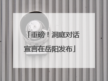 重磅！洞庭对话宣言在岳阳发布