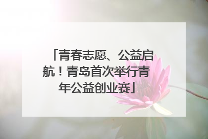 青春志愿、公益启航！青岛首次举行青年公益创业赛