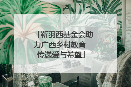 靳羽西基金会助力广西乡村教育 传递爱与希望