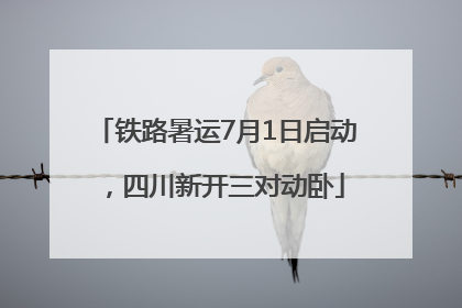 铁路暑运7月1日启动，四川新开三对动卧