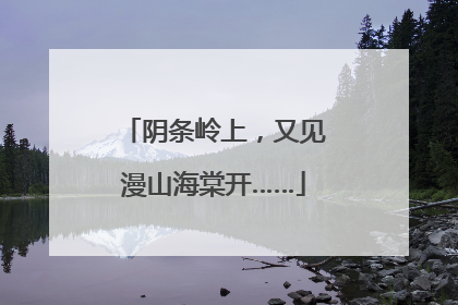 阴条岭上，又见漫山海棠开……