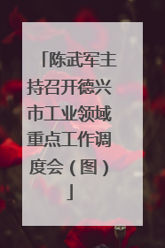 陈武军主持召开德兴市工业领域重点工作调度会（图）