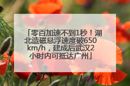 零百加速不到1秒！湖北造磁悬浮速度破650km/h，建成后武汉2小时内可抵达广州